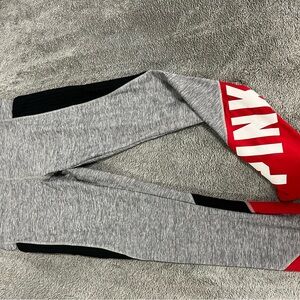 Pink Gray and Red Leggings